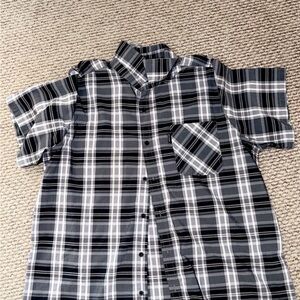 Harley Davidson genuine Men's Black and White Plaid Shirt